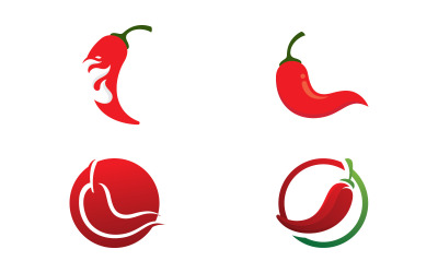 Chili logo wektor Pikantny symbol jedzenia szablon 13
