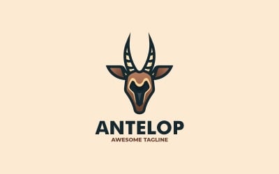 Einfaches Antilopen-Maskottchen-Logo