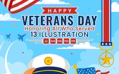 13 Happy Veterans Day Illustration