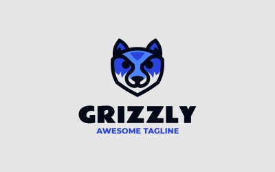 Logo mascotte semplice Grizzly 1