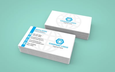 Modern Business Card Template Design - (Sky Color)