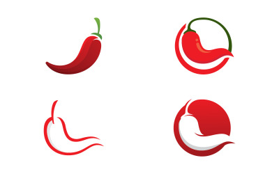Plantilla de símbolo de comida picante con logotipo de chile 15