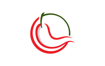 Plantilla de símbolo de comida picante con logotipo de chile 9
