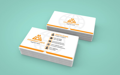 Plantilla de tarjeta de presentación con color naranja