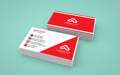 Red Color and Modern Business Card New Design