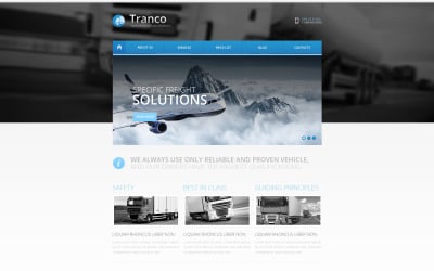 Modelo de site responsivo para transporte