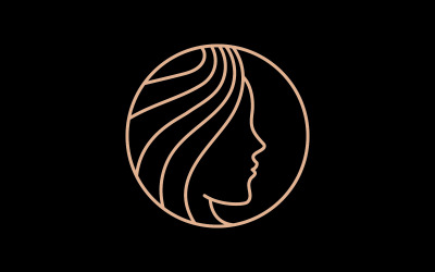 Diseño de logotipo de peluquería de mujer de lujo Vector V1