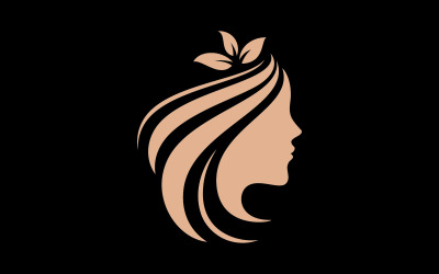 Diseño de logotipo de peluquería de mujer de lujo Vector V2