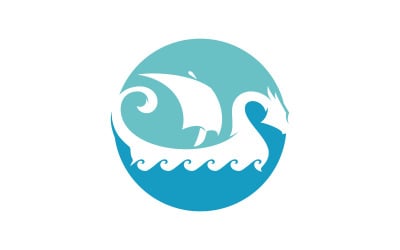 Dragon vector icon illustration design logo template15