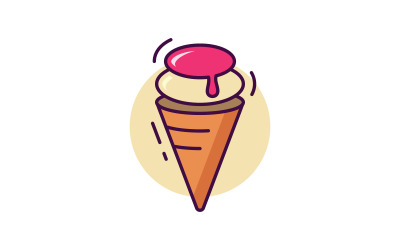 Logo lodów wektor mrożony lód babeczka 2