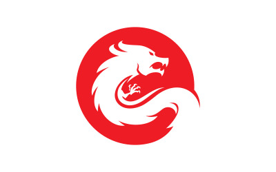Modello di logo di progettazione dell&amp;#39;illustrazione dell&amp;#39;icona vettoriale del drago0