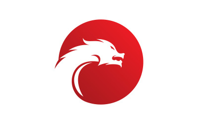 Modello di logo di progettazione dell&amp;#39;illustrazione dell&amp;#39;icona vettoriale del drago11