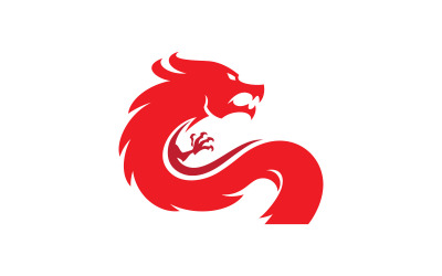 Modello di logo di progettazione dell&amp;#39;illustrazione dell&amp;#39;icona vettoriale del drago2