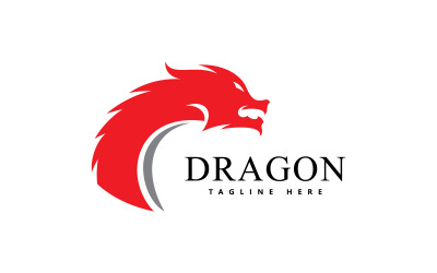 Modello di logo di progettazione dell&amp;#39;illustrazione dell&amp;#39;icona vettoriale del drago3