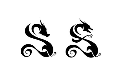 Modello di logo di progettazione dell&amp;#39;illustrazione dell&amp;#39;icona vettoriale del drago5