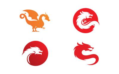 Smok ikona wektorowa ilustracja projekt logo szablon18