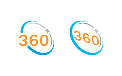 360 graders vektorikoner designmall 2