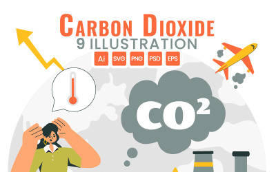 9 Carbon Dioxide or CO2 Illustration