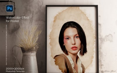 Portrait Watercolor Template