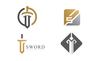 Zwaardlogo-pictogram vectorsjabloon 14