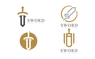Zwaardlogo-pictogram vectorsjabloon 15