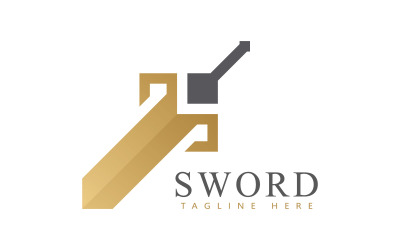 Zwaardlogo-pictogram vectorsjabloon 3