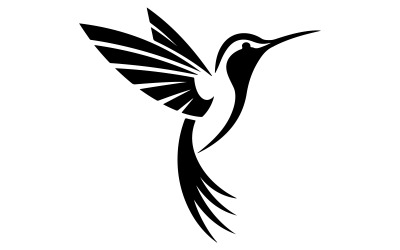 A vector silhouette of a humming bird