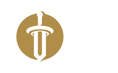 Modello vettoriale dell&amp;#39;icona del logo della spada 11