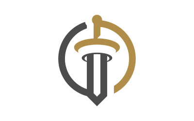 Zwaardlogo-pictogram vectorsjabloon 12