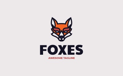Logotipo de mascota simple de zorros 2