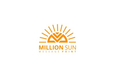 Diseño de logotipo vectorial con la letra M y el sol