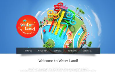 Modelo de site responsivo para parque de diversões