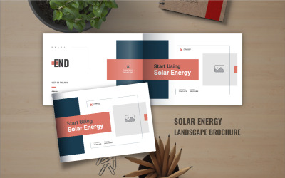 Brochure del paesaggio dell&amp;#39;energia solare o layout della brochure del profilo aziendale del paesaggio