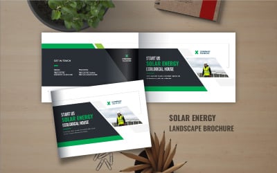 Broschüre zur Solarenergielandschaft oder Design einer Firmenprofilbroschüre