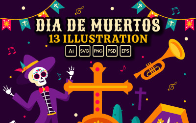 13 Ilustración del Día de Muertos
