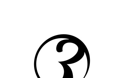 3 Nuovo numero Logo moderno con taglio unico
