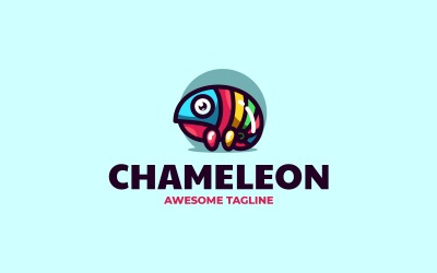 Logo mascotte del camaleonte dei cartoni animati 01