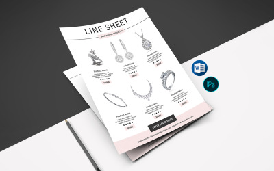 Minimal Line Sheet Flyer Mall. Word och Psd