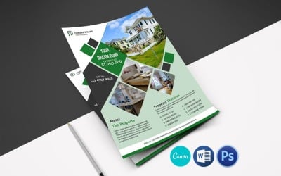 Fastighetsföretag Flyer Mall, Psd, Word och Canva