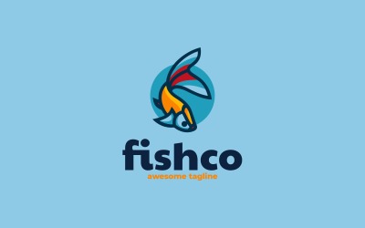 Fishco-Maskottchen-Cartoon-Logo