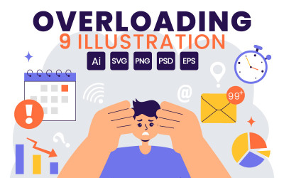 9 Überlastung der Geschäftsillustration