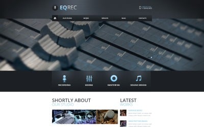 Modelo de site responsivo do Recording Studio