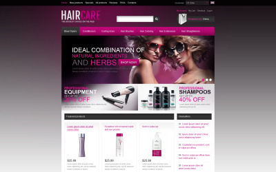 Produkty do pielęgnacji włosów Szablon ZenCart