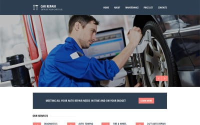 Szablon witryny responsywnej naprawy samochodów
