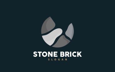 Logo in pietra mattone Premium Design elegante V20