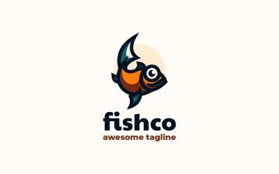 Fishco Basit Maskot Logosu