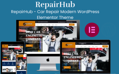 RepairHub - Tema WordPress Elementor moderno para conserto de carros