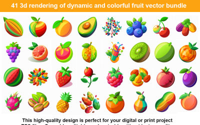 Dynamic and colorful Fruit vector bundle