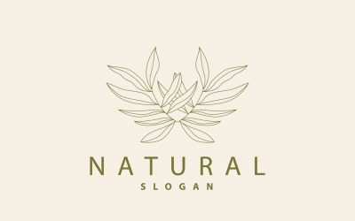 Hermoso logotipo de Leaf Line dibujado a mano V22