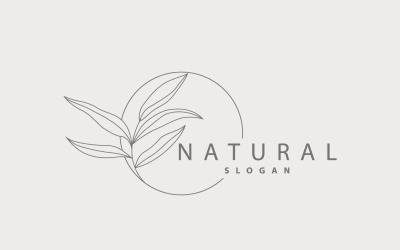 Hermoso logotipo de Leaf Line dibujado a mano V26
